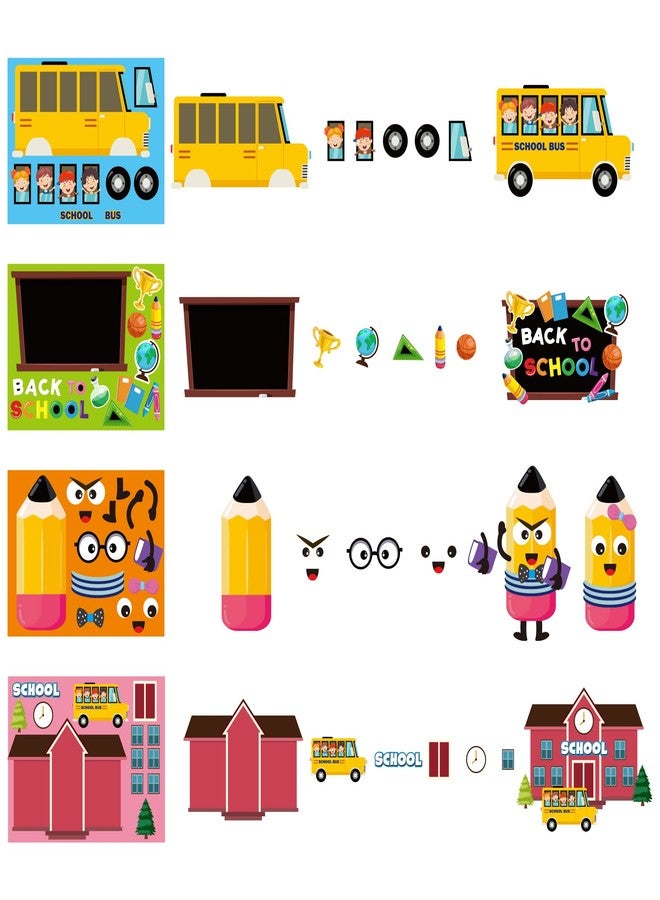 Haooryx Back to School Make a Face Sticker Games - 36Pcs First Day of School Make Your Own Stickers for Kids Art Craft Education Activities Toys Classroom Rewards Kids Birthday Theme Party Favor Gift - Image 3
